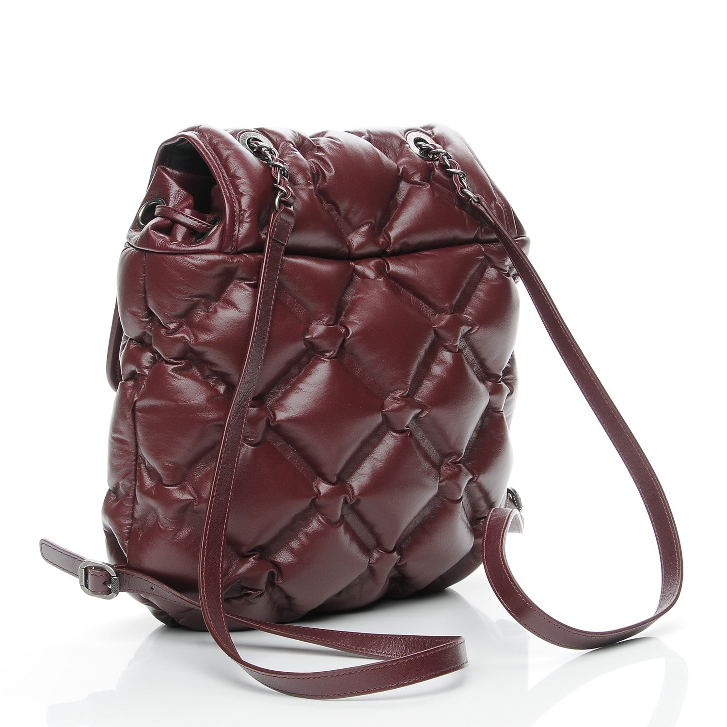 Chanel Calfskin Quilted Chesterfield Backpack Burgundy 3 of 9