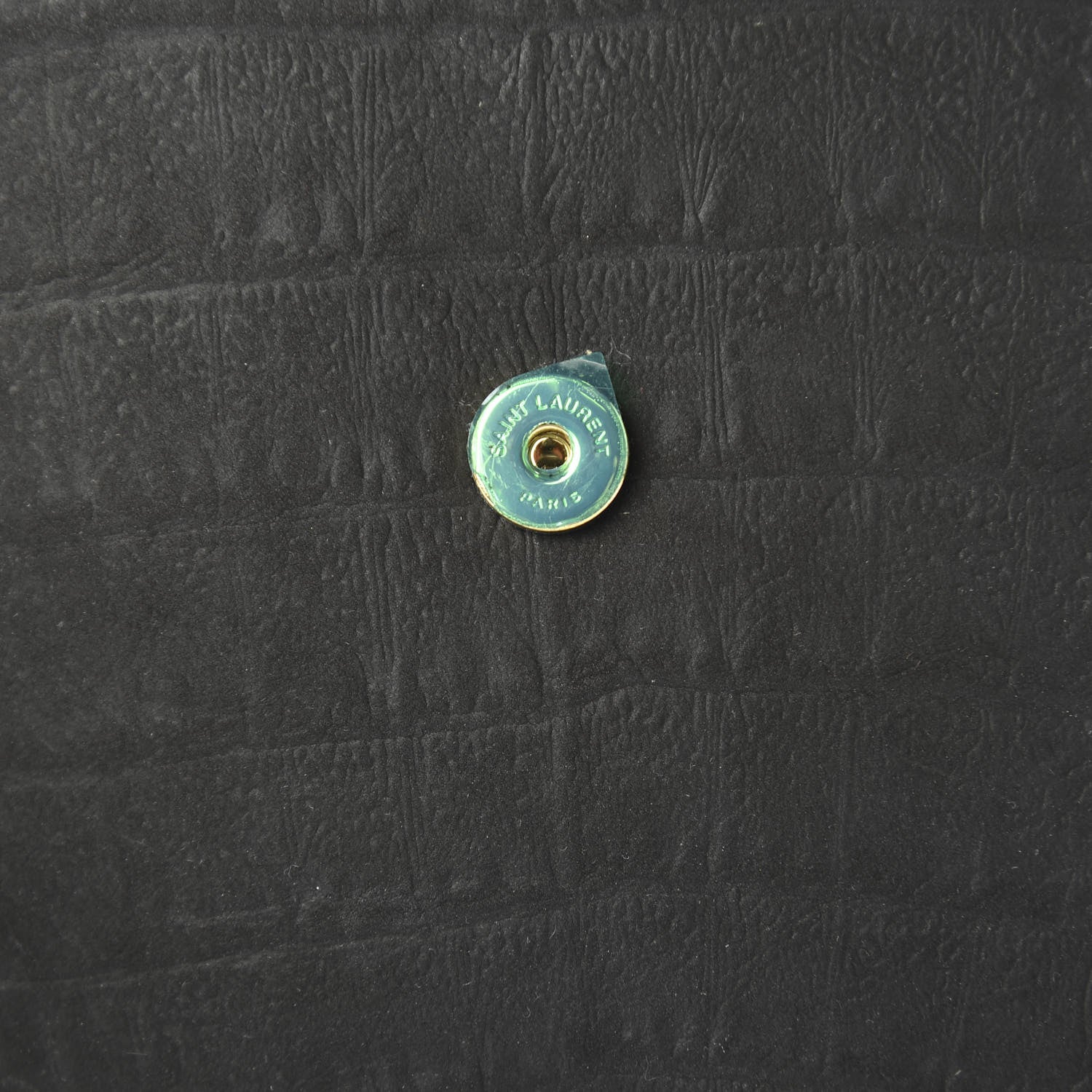 Saint Laurent Crocodile Embossed Monogram Nubuck Medium Kaia Satchel Black 11 of 12