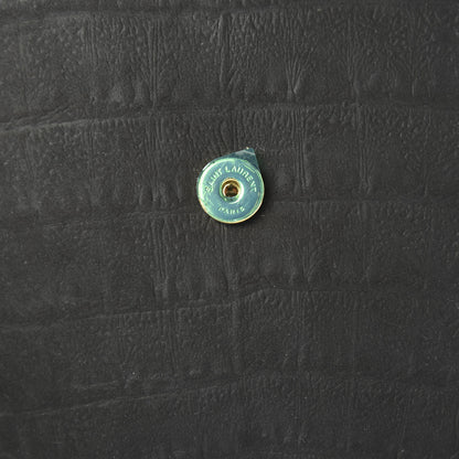 Saint Laurent Crocodile Embossed Monogram Nubuck Medium Kaia Satchel Black 11 of 12