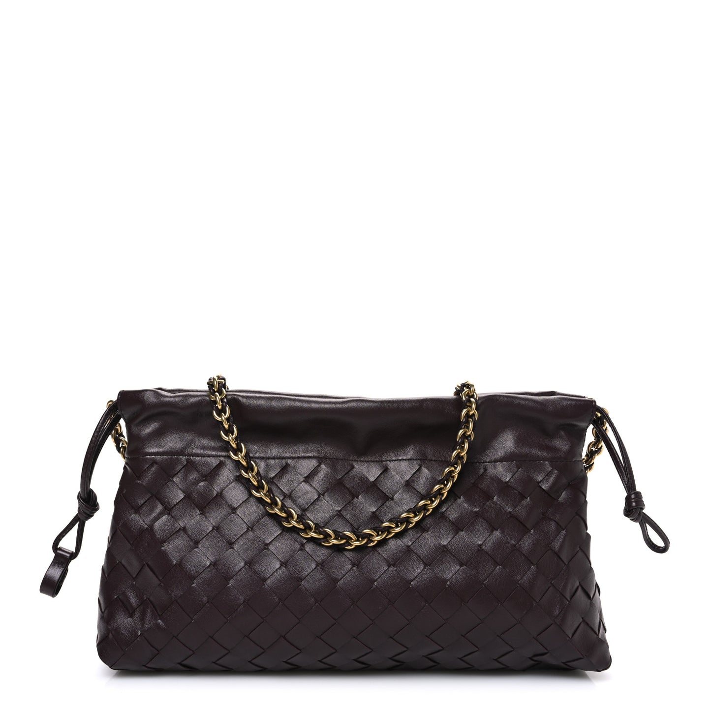 Nappa Intrecciato Dustbag Notte Shoulder Bag Dark Barolo Brass