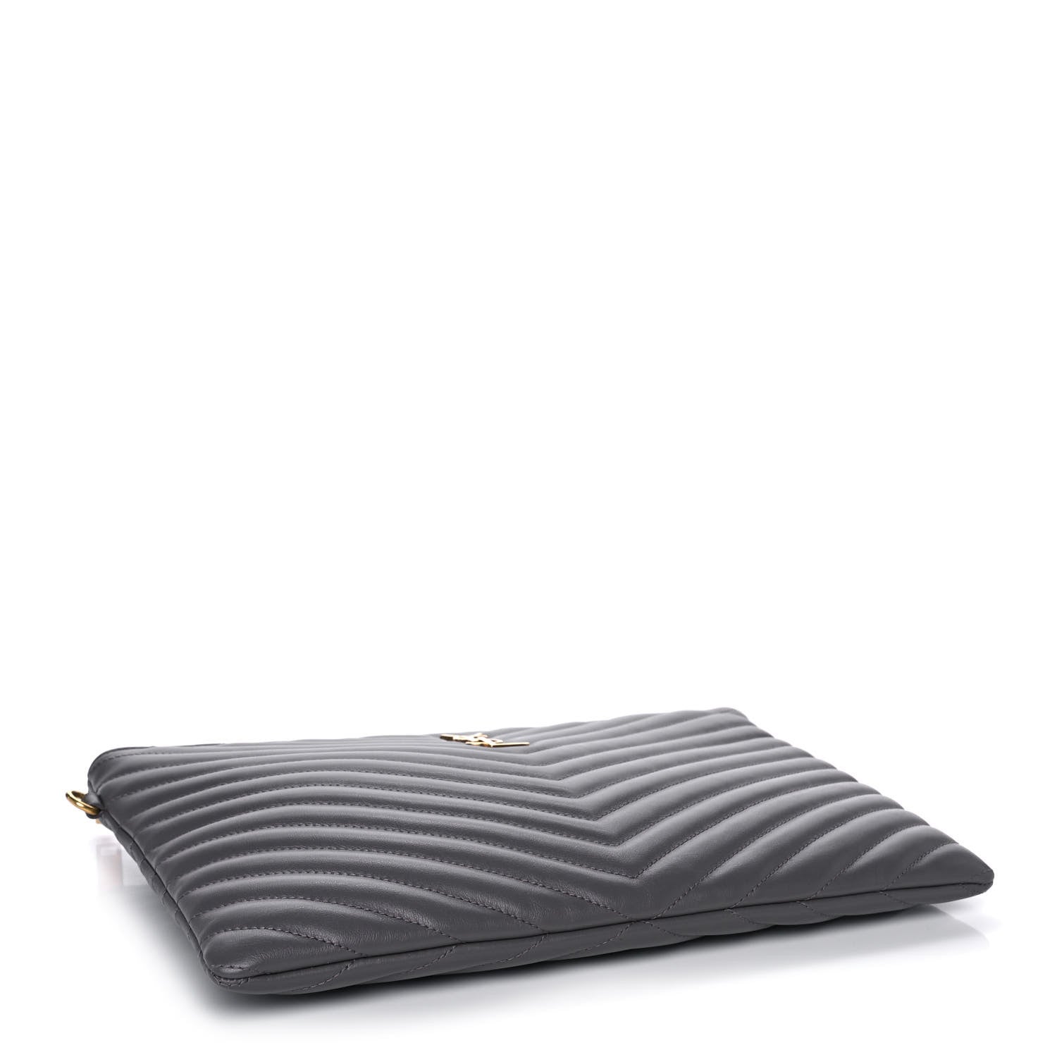 Saint Laurent Calfskin Matelasse Monogram Cassandre Tablet Pouch Smog 4 of 12