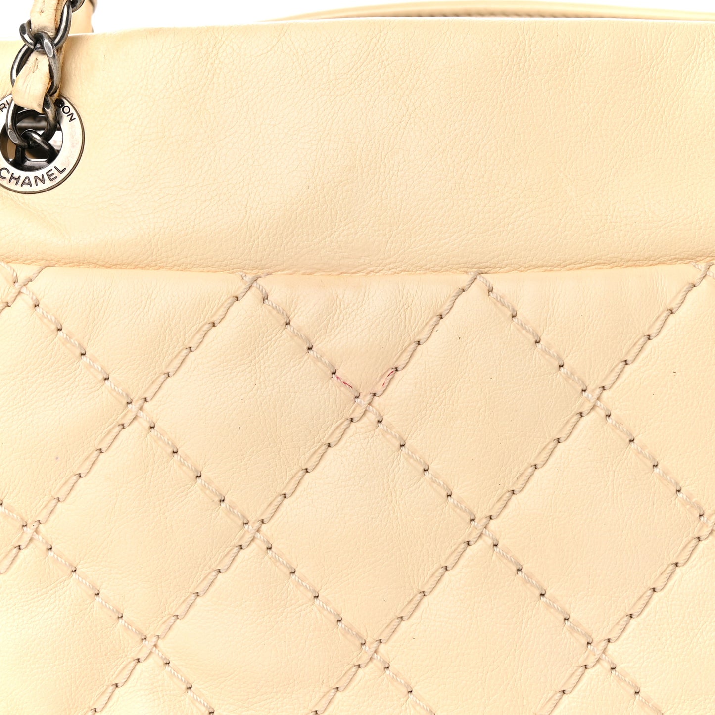 Calfskin Medium Stitch It Tote Beige