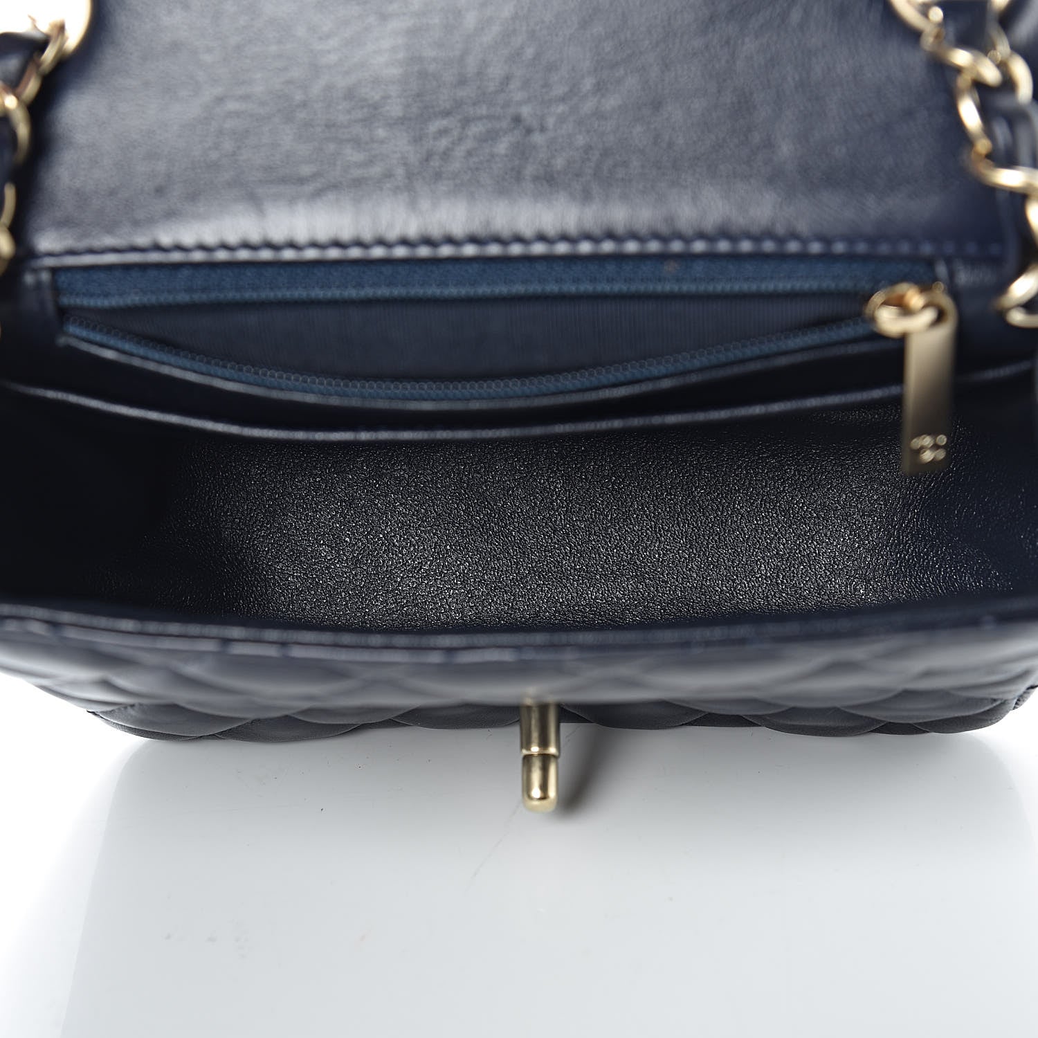 Chanel Lambskin Quilted Mini Square Flap Navy Blue 5 of 12