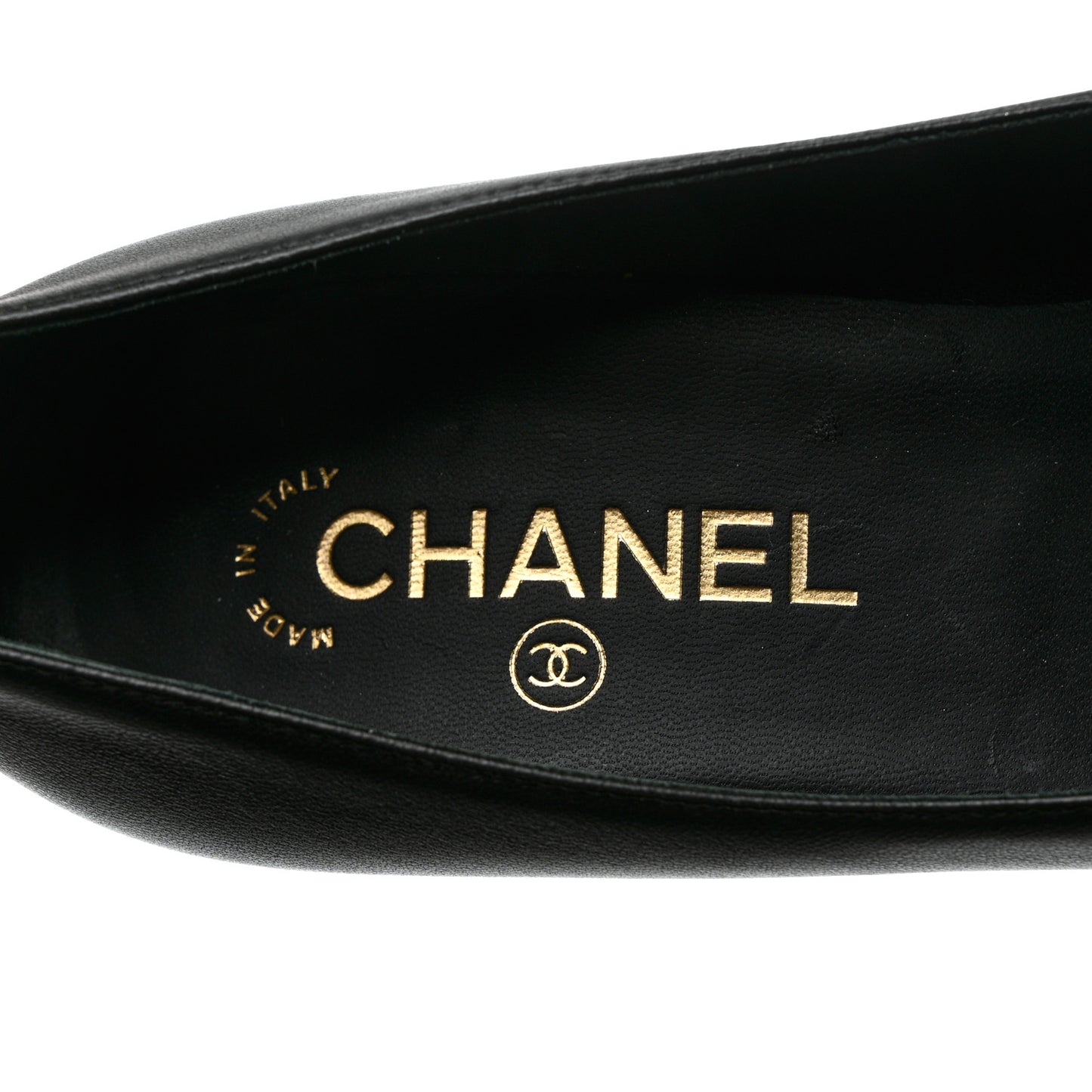 Lambskin Patent Calfskin Cap Toe CC Pumps 36 Black