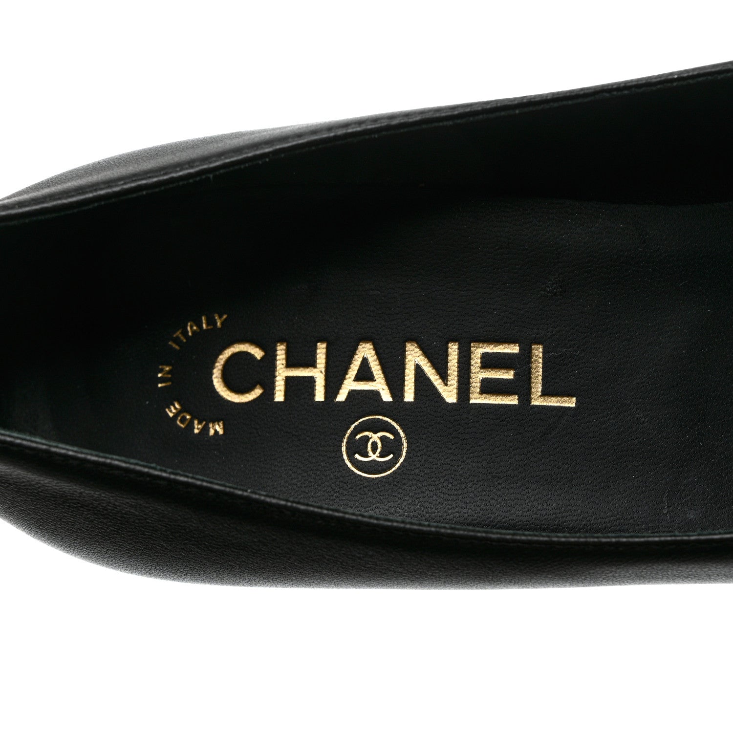 Chanel Lambskin Patent Calfskin Cap Toe CC Pumps 36 Black 7 of 11