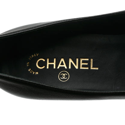Chanel Lambskin Patent Calfskin Cap Toe CC Pumps 36 Black 7 of 11