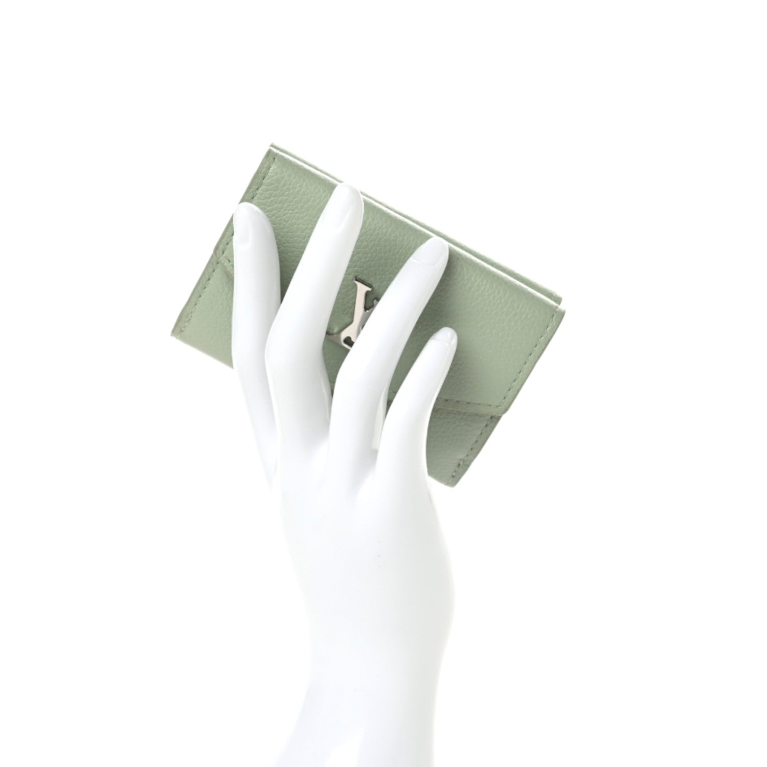 Louis Vuitton Calfskin Lockmini Wallet Jade 2 of 6
