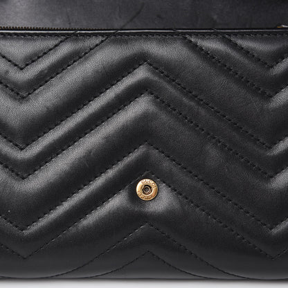 Gucci Calfskin Matelasse GG Marmont Chain Wallet Black 10 of 14