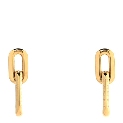 Louis Vuitton Metal LV Edge Double Hoop Earrings Gold 1 of 4