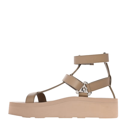 Hermes Calfskin Womens Enid Sandals 38 Argile 1 of 10