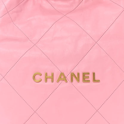 Chanel Shiny Calfskin Quilted Small Chanel 22 Pink 10 of 12