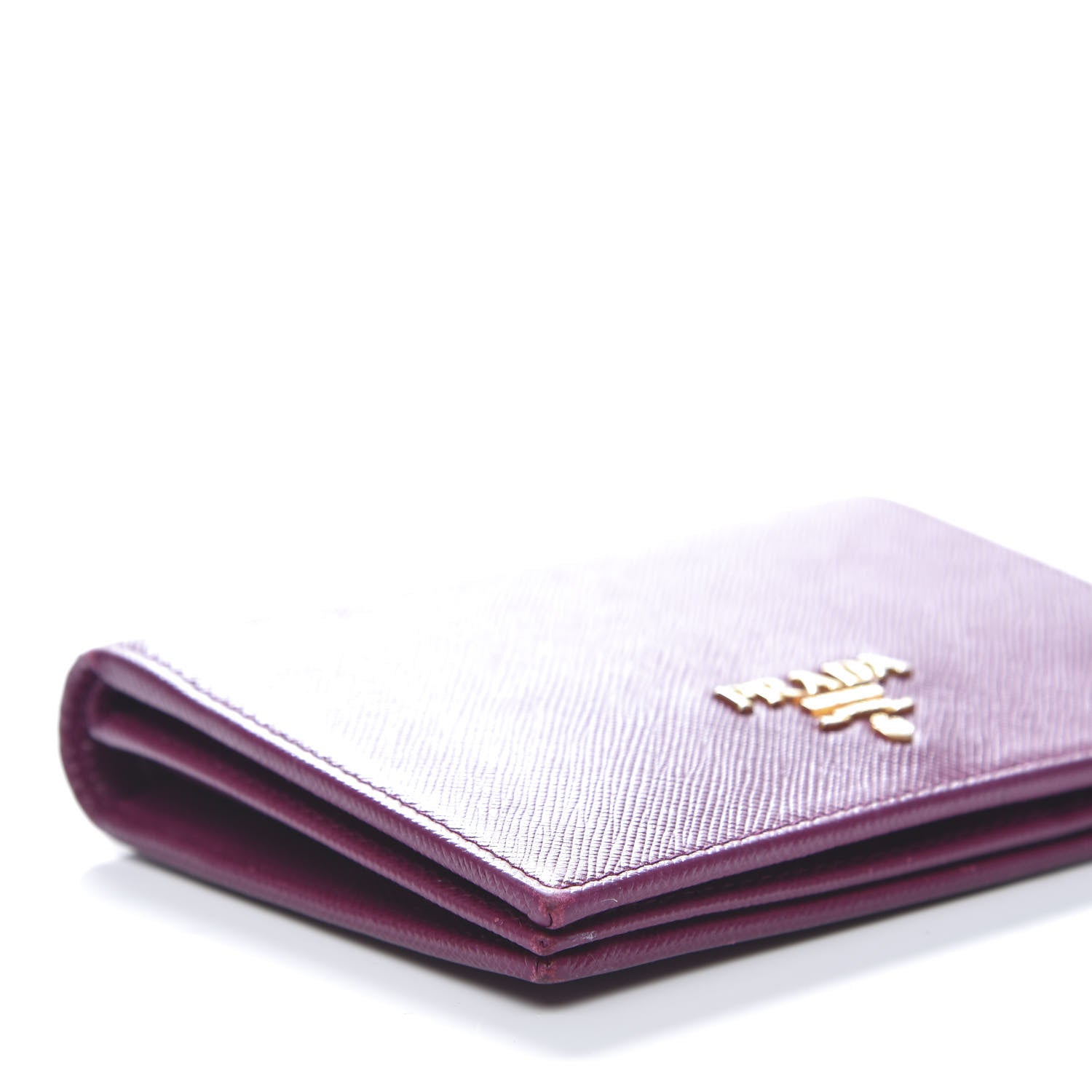 Prada Saffiano Metal Bi-Fold Wallet Purple 9 of 9