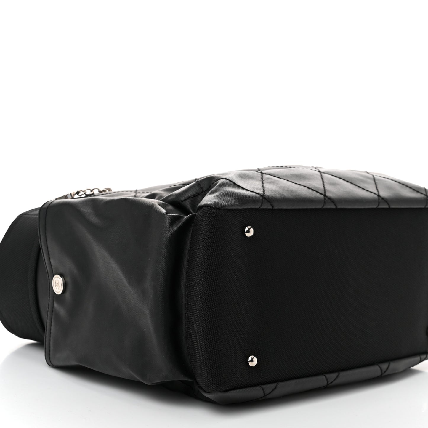 Coated Canvas Quilted Large Paris Biarritz Tote Black