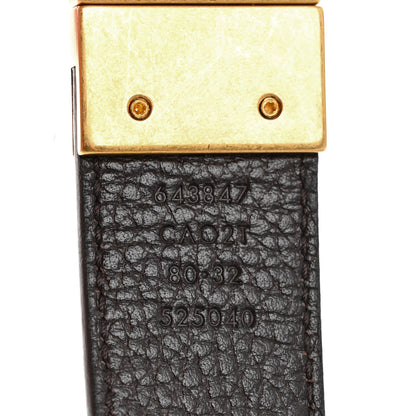 Gucci Calfskin Double G Reversible Belt 80 32 Black Cocoa 3 of 6