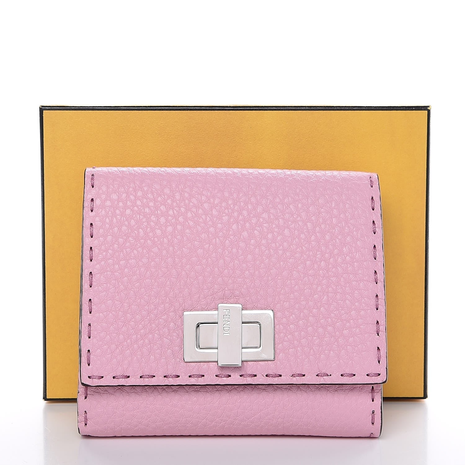 Fendi Cuoio Romano Selleria Peekaboo Compact Wallet Acquerello 8 of 8