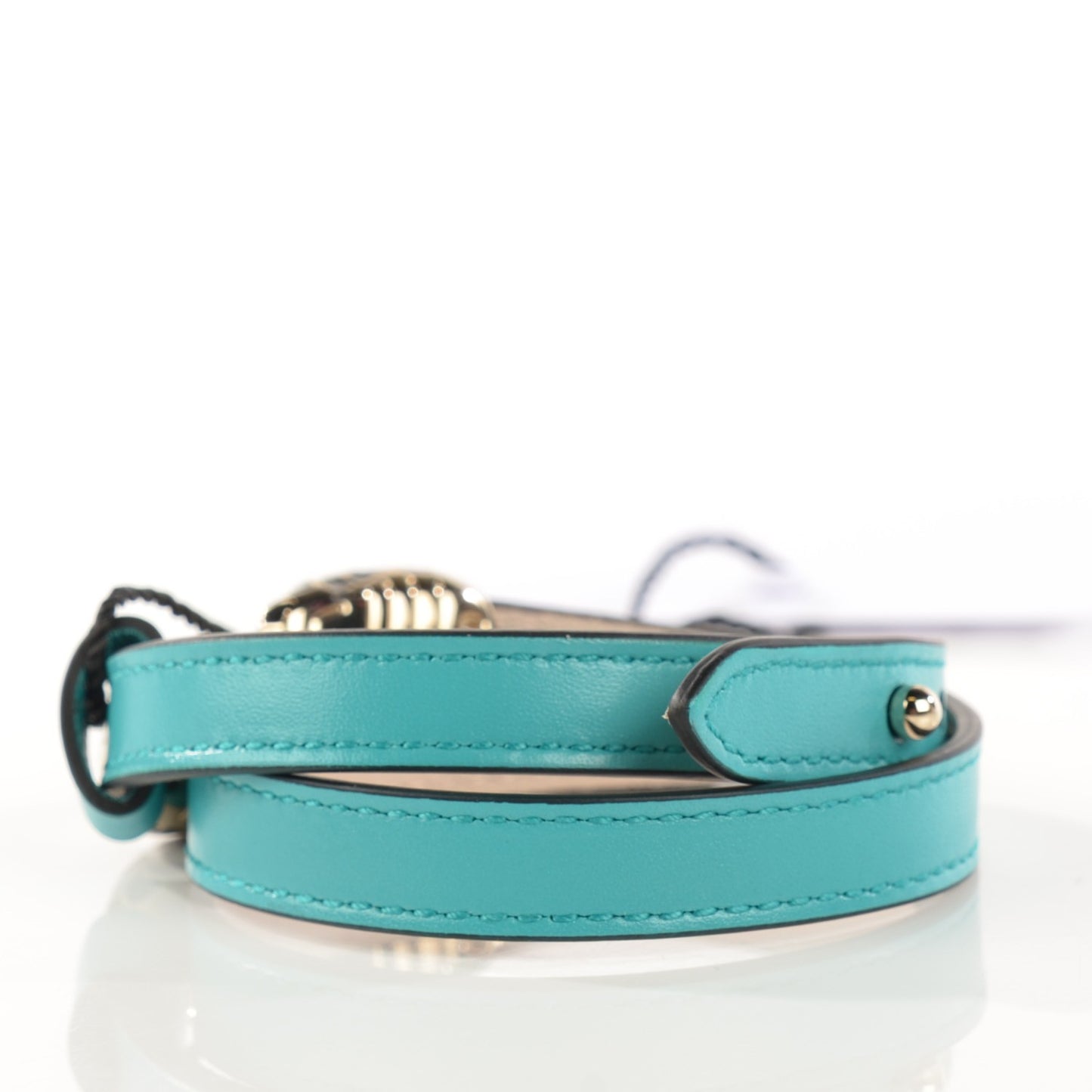 Calfskin Serpenti Forever Multi-coiled Bracelet M Aquarelle Turquoise