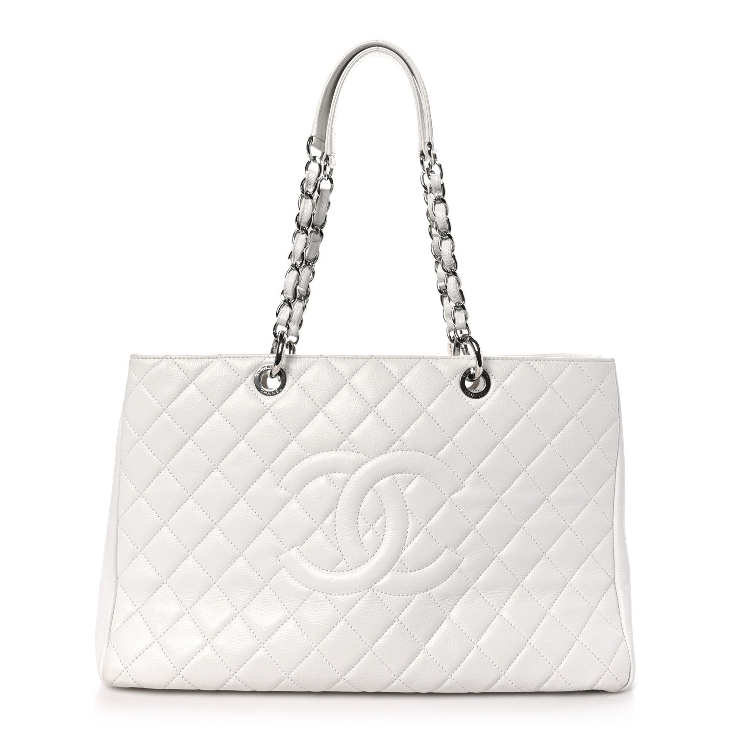 Chanel Caviar Quilted XL Grand Shopping Tote GST White 1 of 11