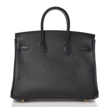 Hermes Epsom Horseshoe Birkin 25 Black Rouge Vif 5 of 36