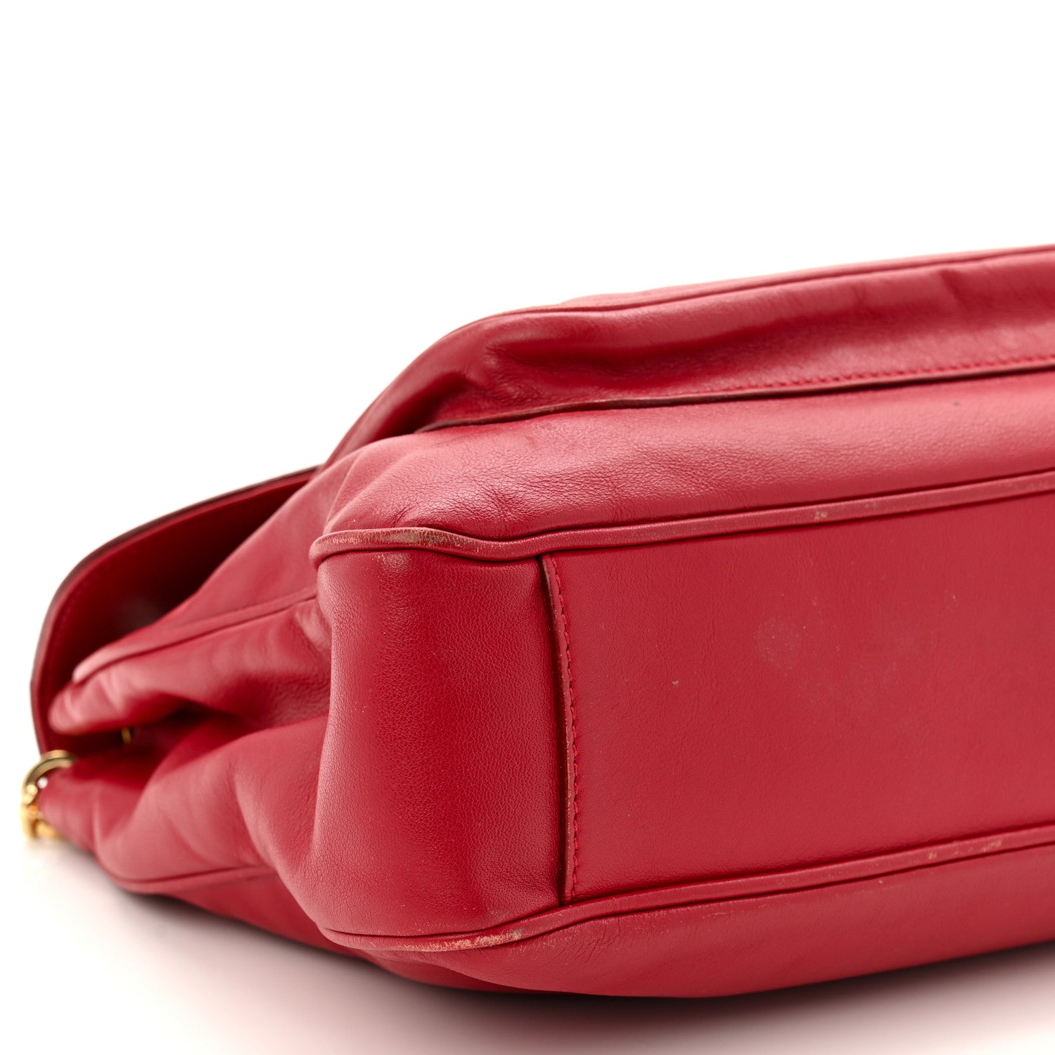 Salvatore Ferragamo Calfskin Gancini Chain Shoulder Bag Red 8 of 17