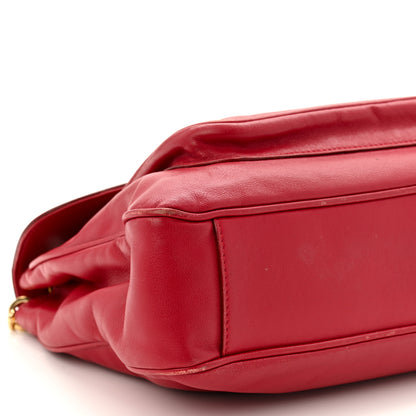 Salvatore Ferragamo Calfskin Gancini Chain Shoulder Bag Red 8 of 17