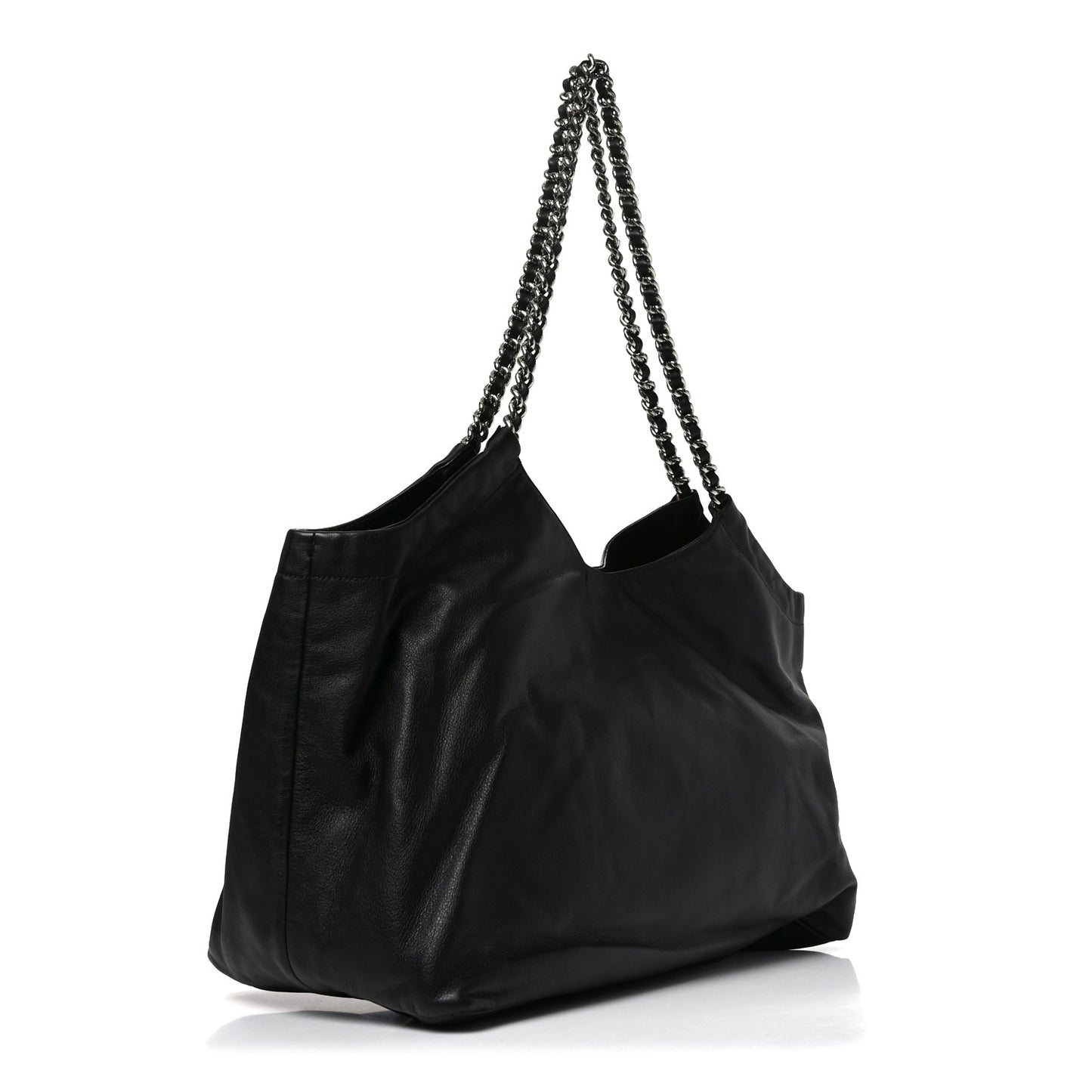 Soft Calf Chain Tote Black