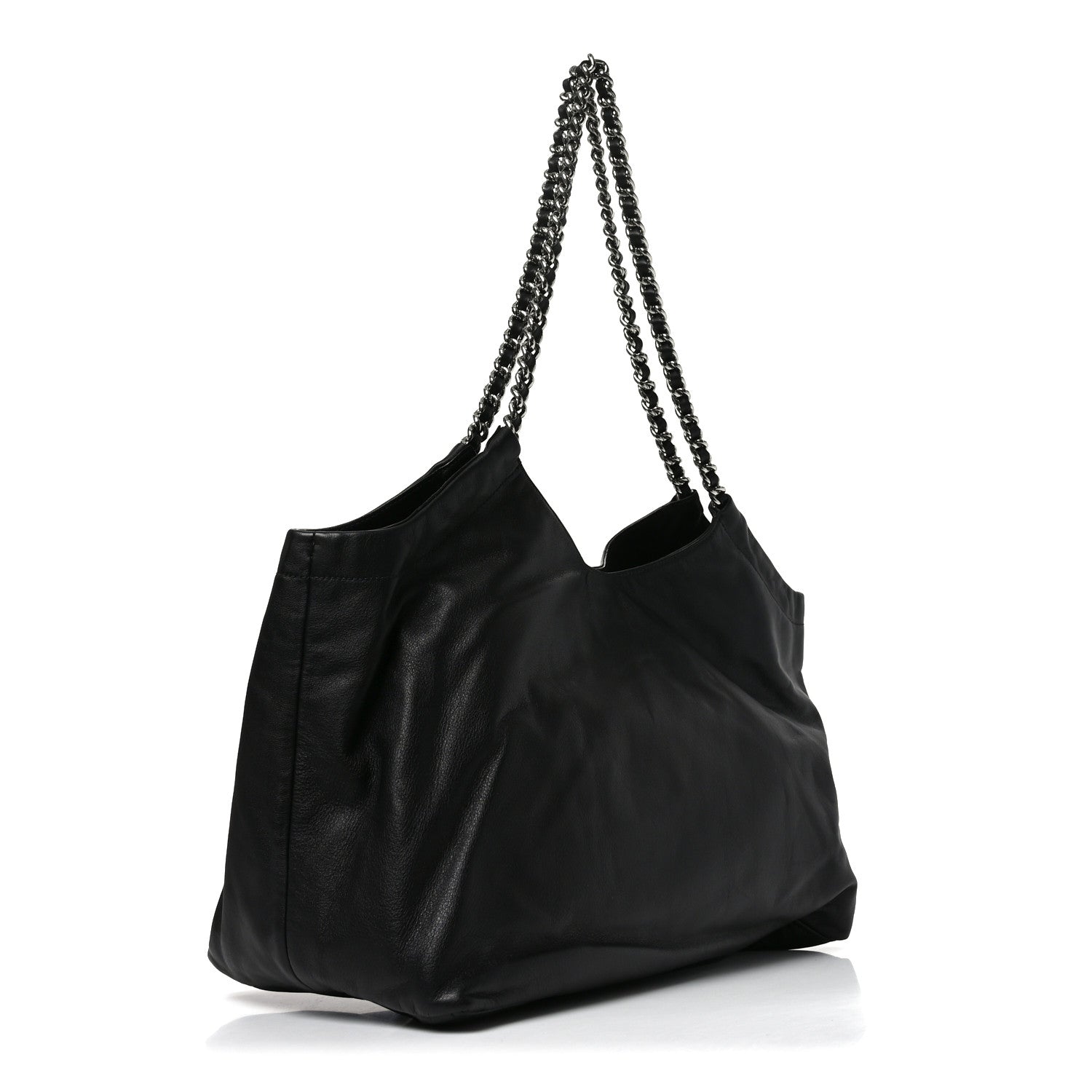 Prada Soft Calf Chain Tote Black 3 of 9