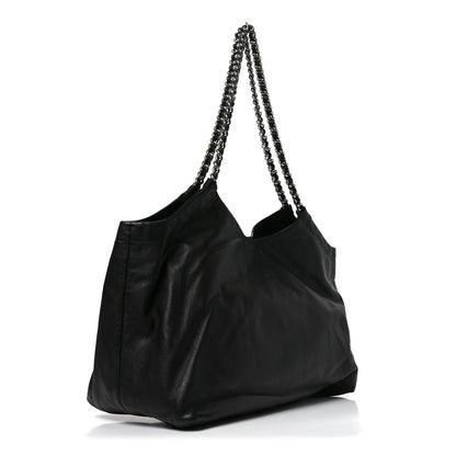 Prada Soft Calf Chain Tote Black 3 of 9