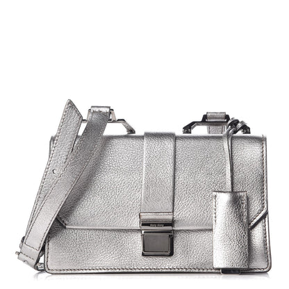 Miu Miu Metallic Goatskin Bandoliera Madras Shoulder Bag Chrome 2 of 13