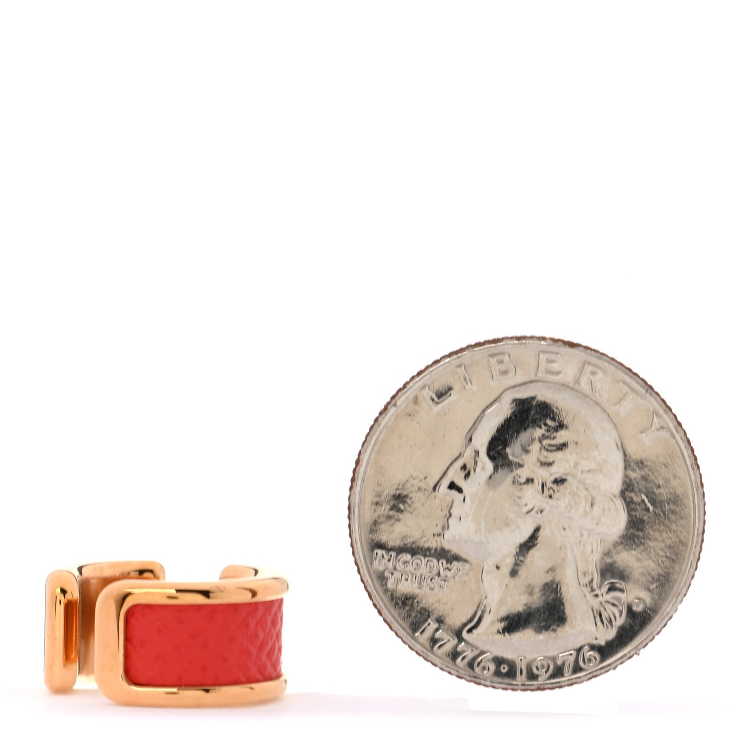 Hermes Epsom Olympe Ear Cuff PM Orange 2 of 3