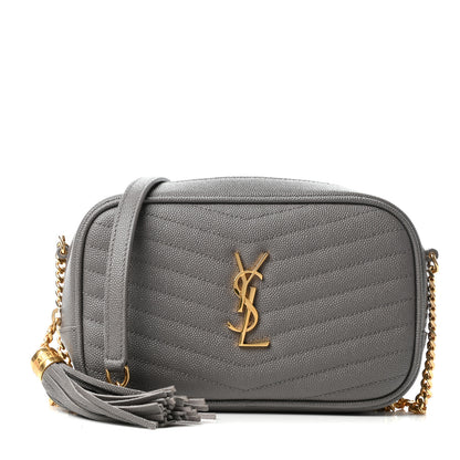 Saint Laurent Grain De Poudre Matelasse Monogram Mini Lou Camera Bag Fog 1 of 10