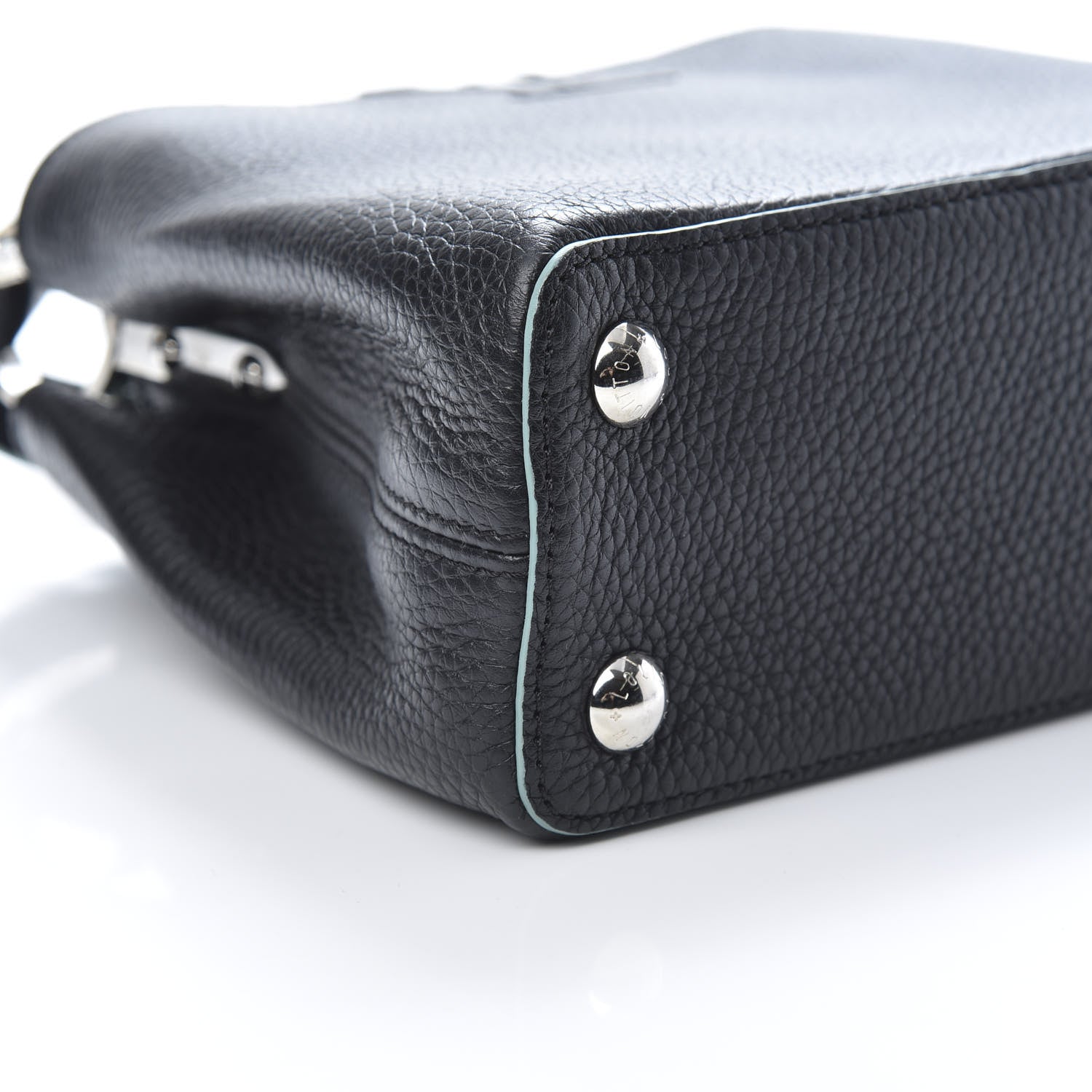 Louis Vuitton Taurillon Capucines BB Black Turquoise 9 of 10