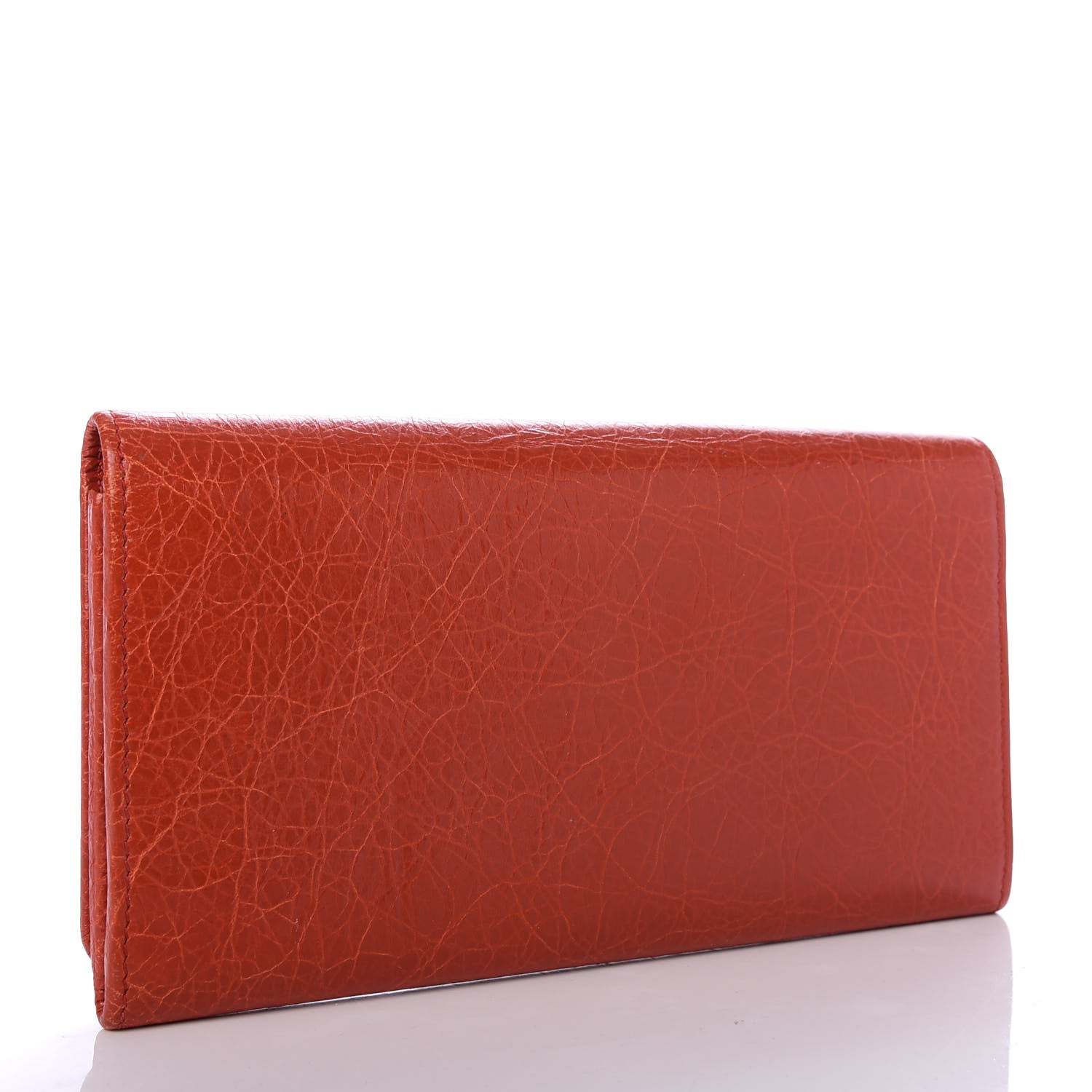Balenciaga Agneau Giant 12 Gold Hardware Money Wallet Rouge Ambre 3 of 9