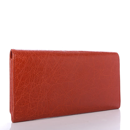 Balenciaga Agneau Giant 12 Gold Hardware Money Wallet Rouge Ambre 3 of 9