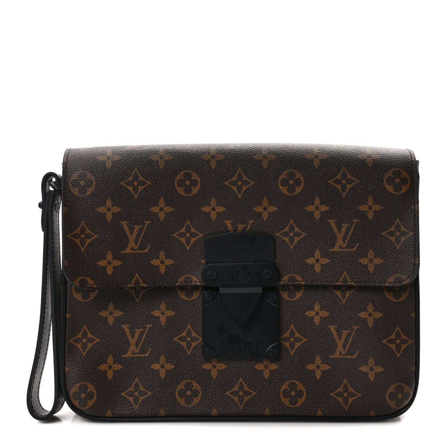 Louis Vuitton Monogram Macassar S Lock A4 Pouch 1 of 6
