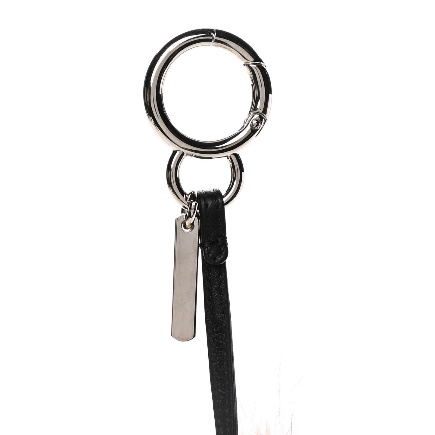 Fox Mink Goat Fur Mini Karlito Bag Charm White Black Flamingo