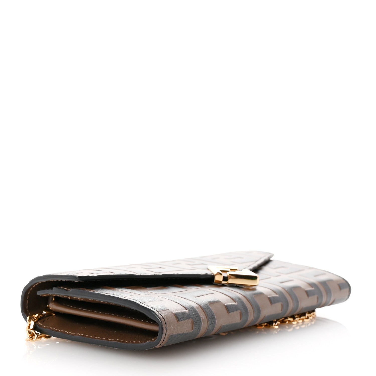 Fendi Vitello Soft FF Diamonds Continental Envelope Wallet On Chain Maya Black 3 of 9
