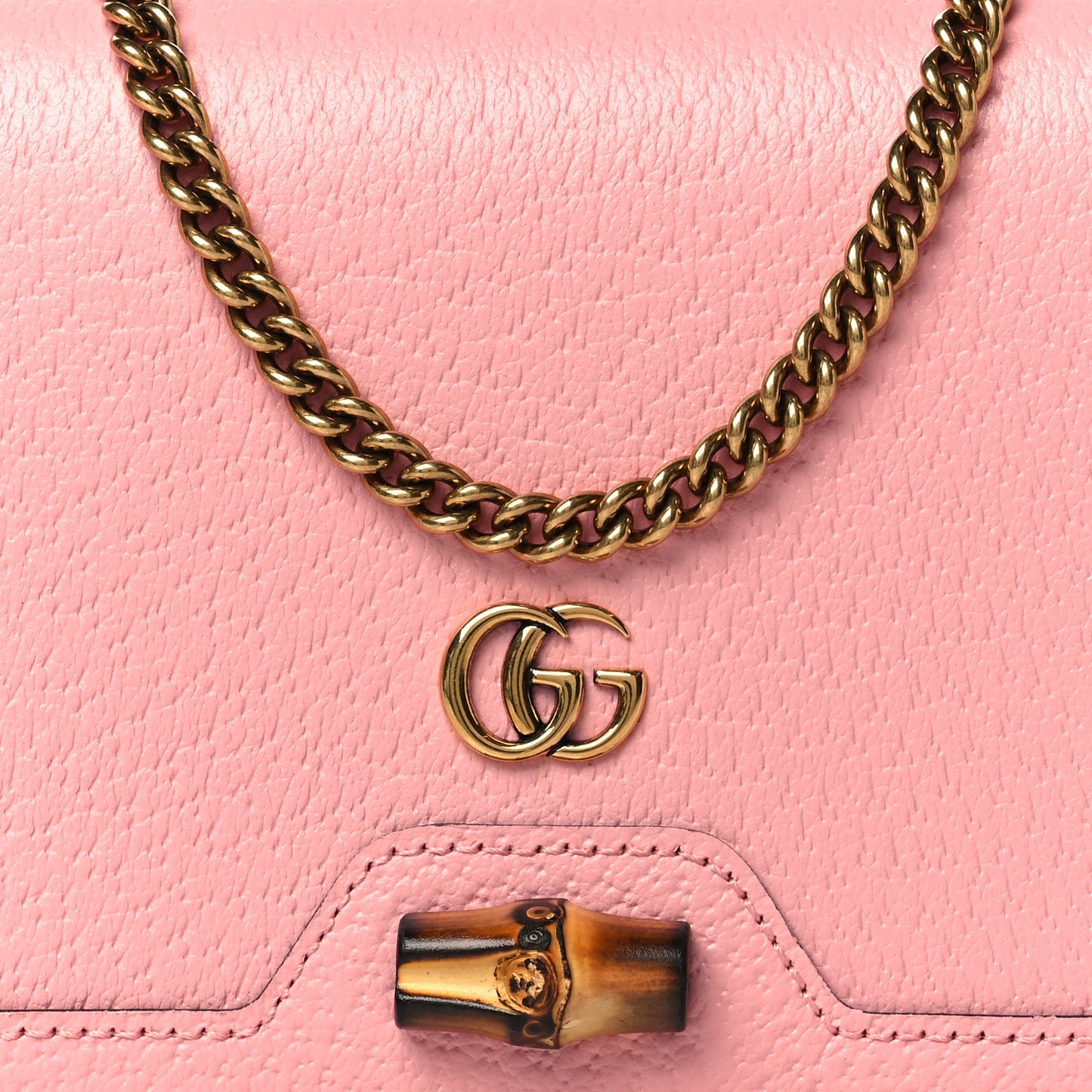 Textured Dollar Calfskin Mini Diana Chain Bag Wild Rose