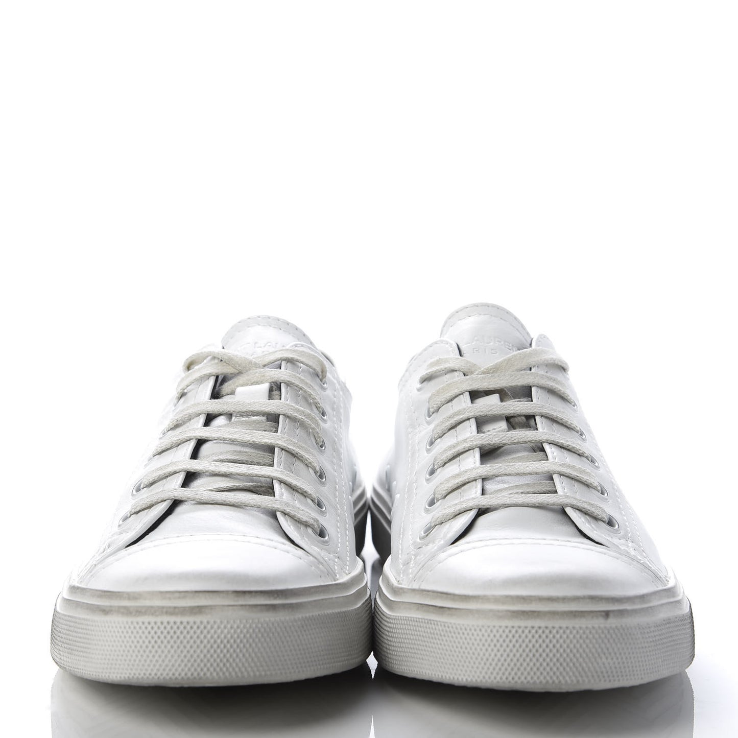 Calfskin Distressed Low Top Sneakers 38 Off White