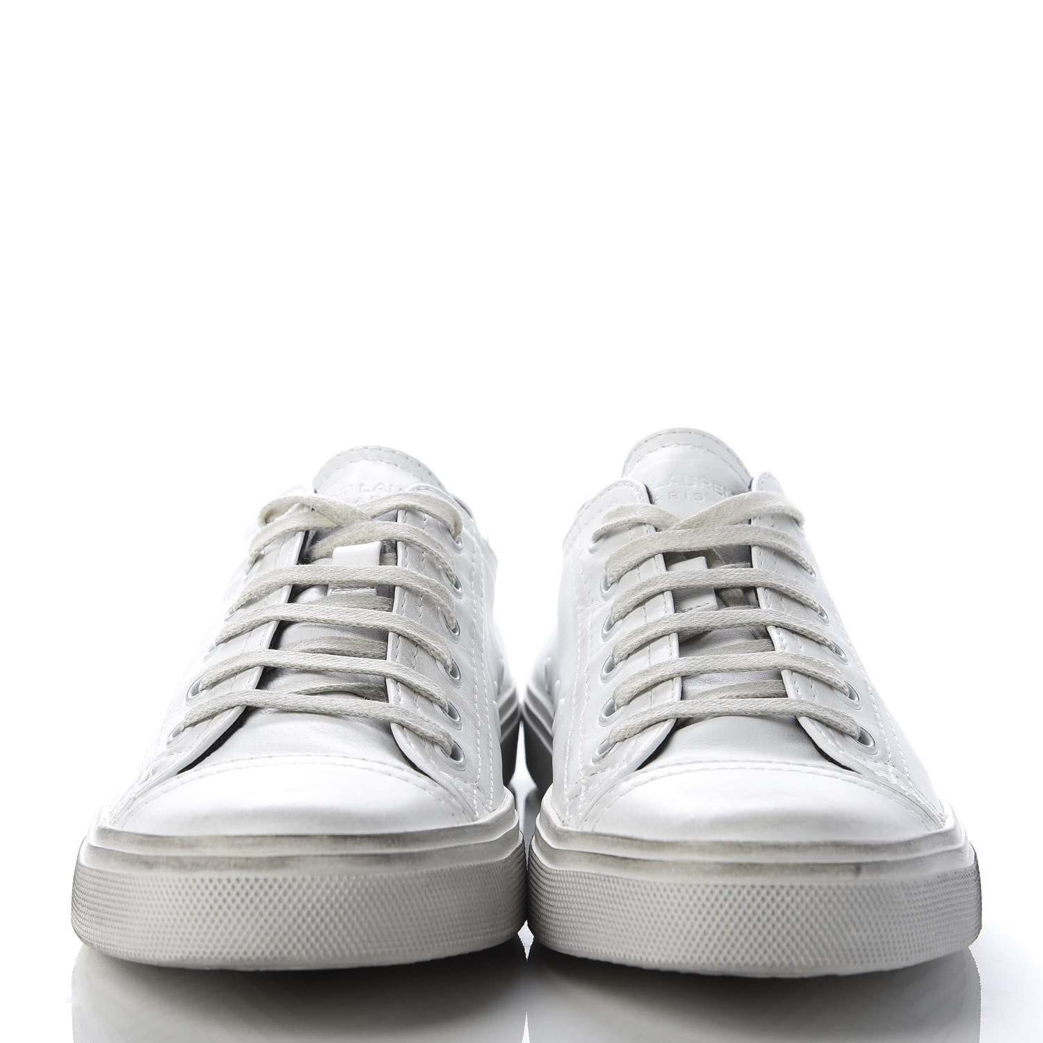 Saint Laurent Calfskin Distressed Low Top Sneakers 38 Off White 2 of 8