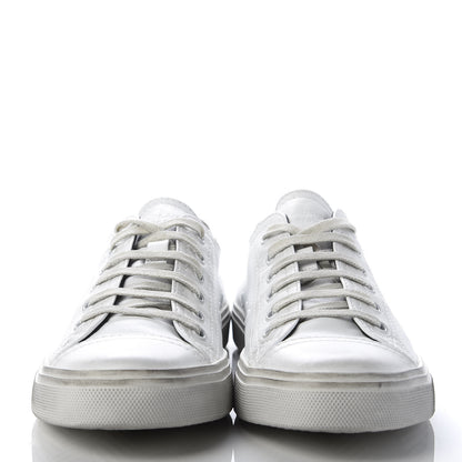 Saint Laurent Calfskin Distressed Low Top Sneakers 38 Off White 2 of 8