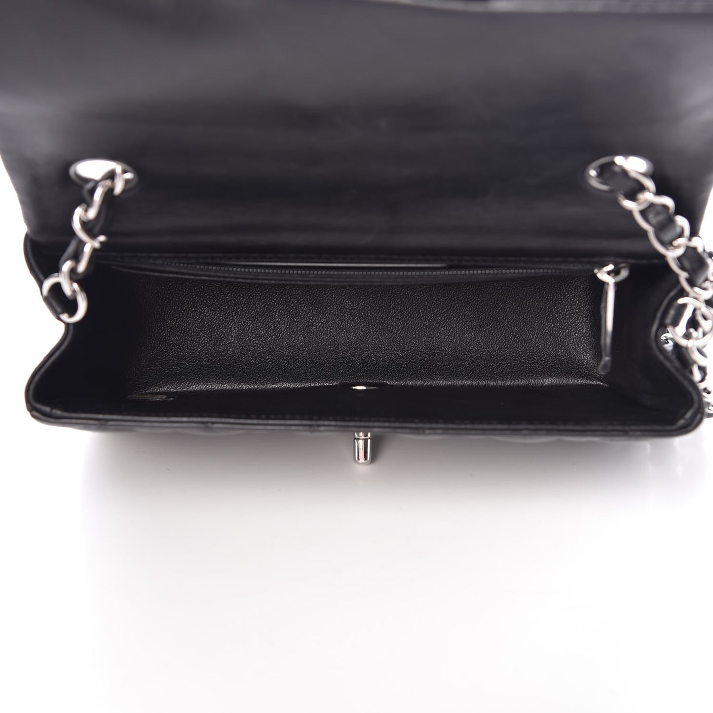 Lambskin Quilted Mini Rectangular Flap Black