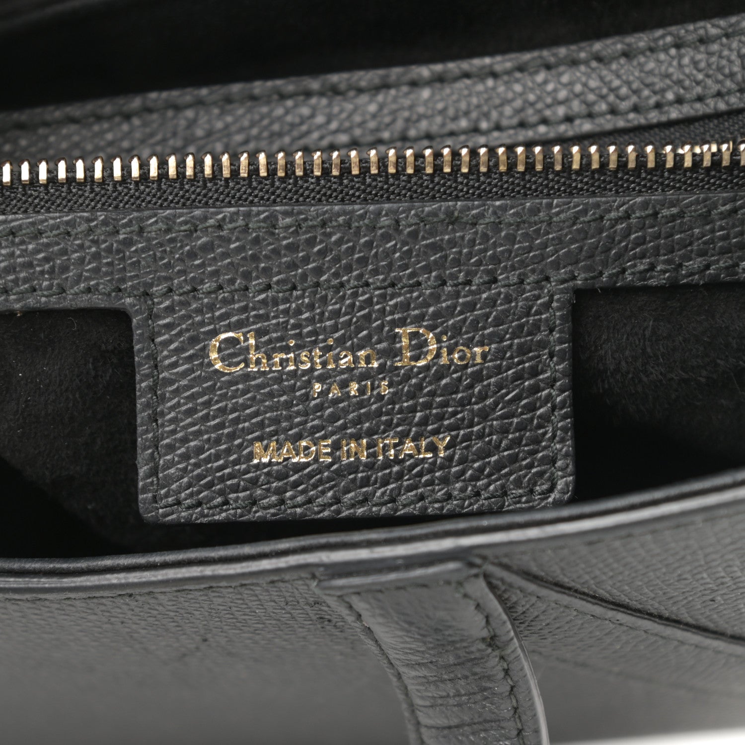 Christian Dior Grained Calfskin Saddle Bag Black 6 of 12