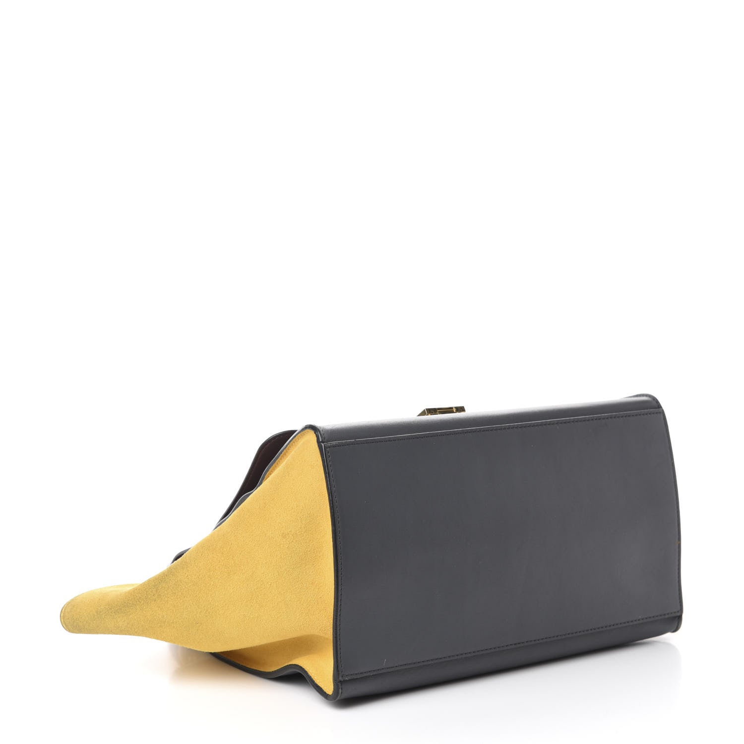 Celine Smooth Calfskin Suede Medium Tri-Color Trapeze Yellow 5 of 10