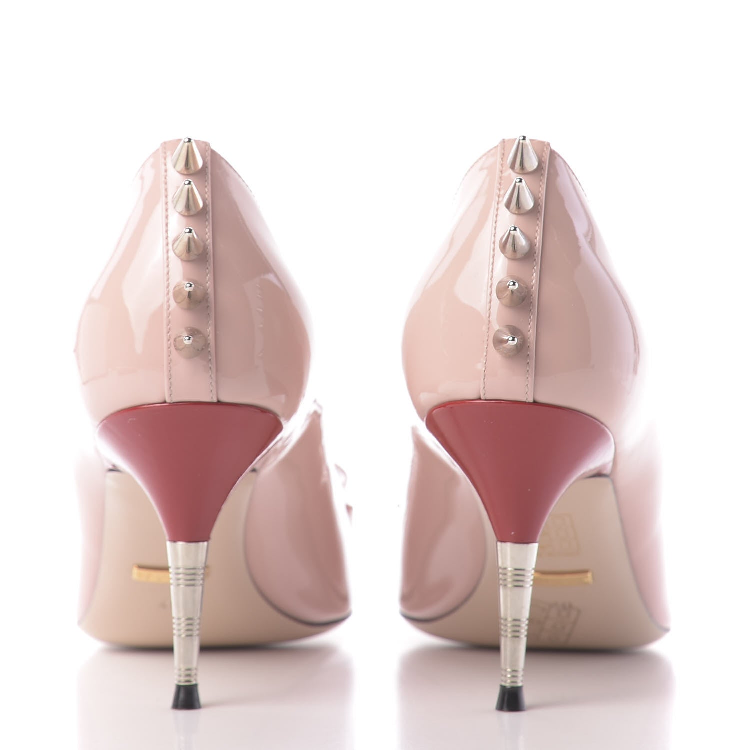 Gucci Patent GG Bow Sadie Spike Mid Heel Pumps 40 Perfect Pink 7 of 11