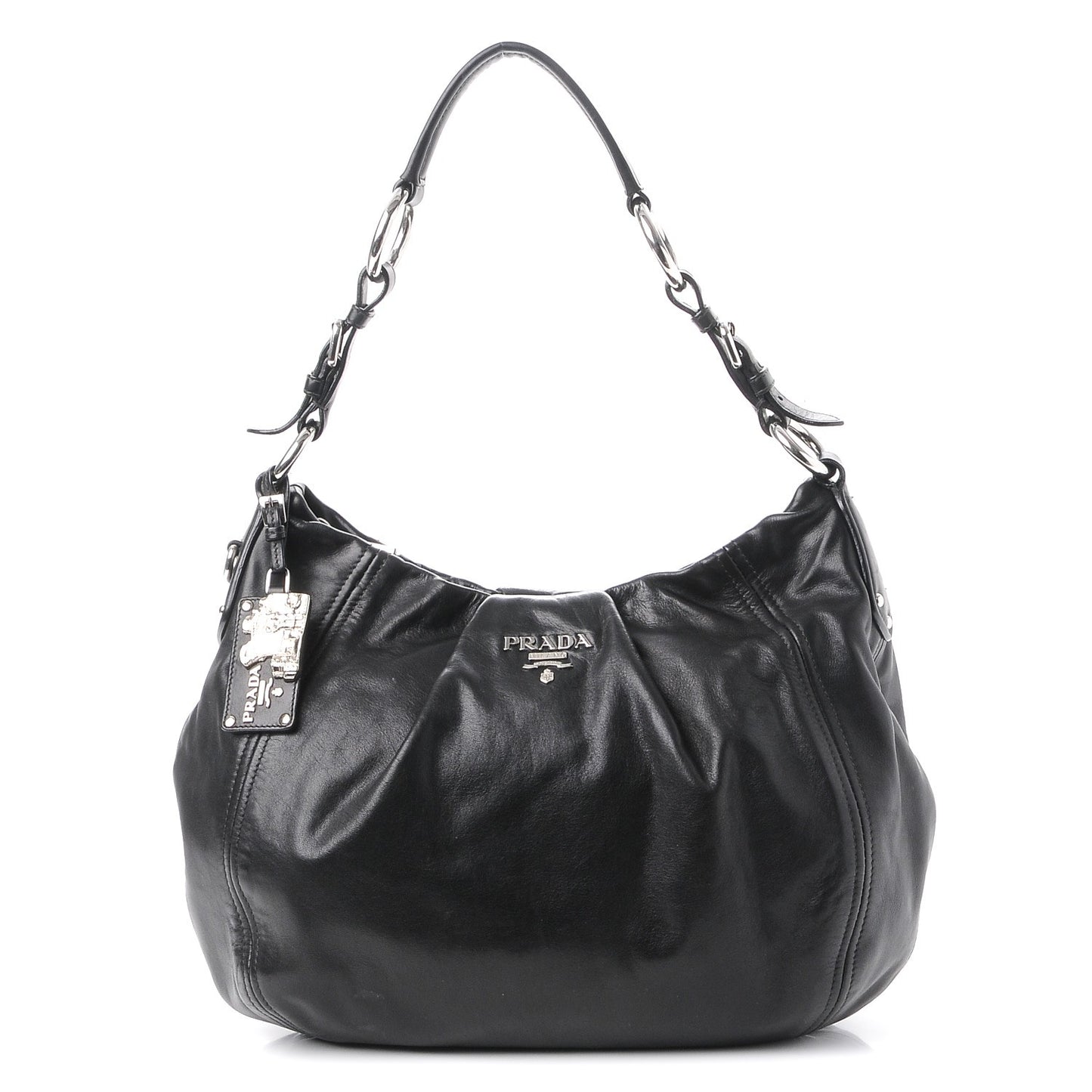 Soft Calf Pleated Hobo Black