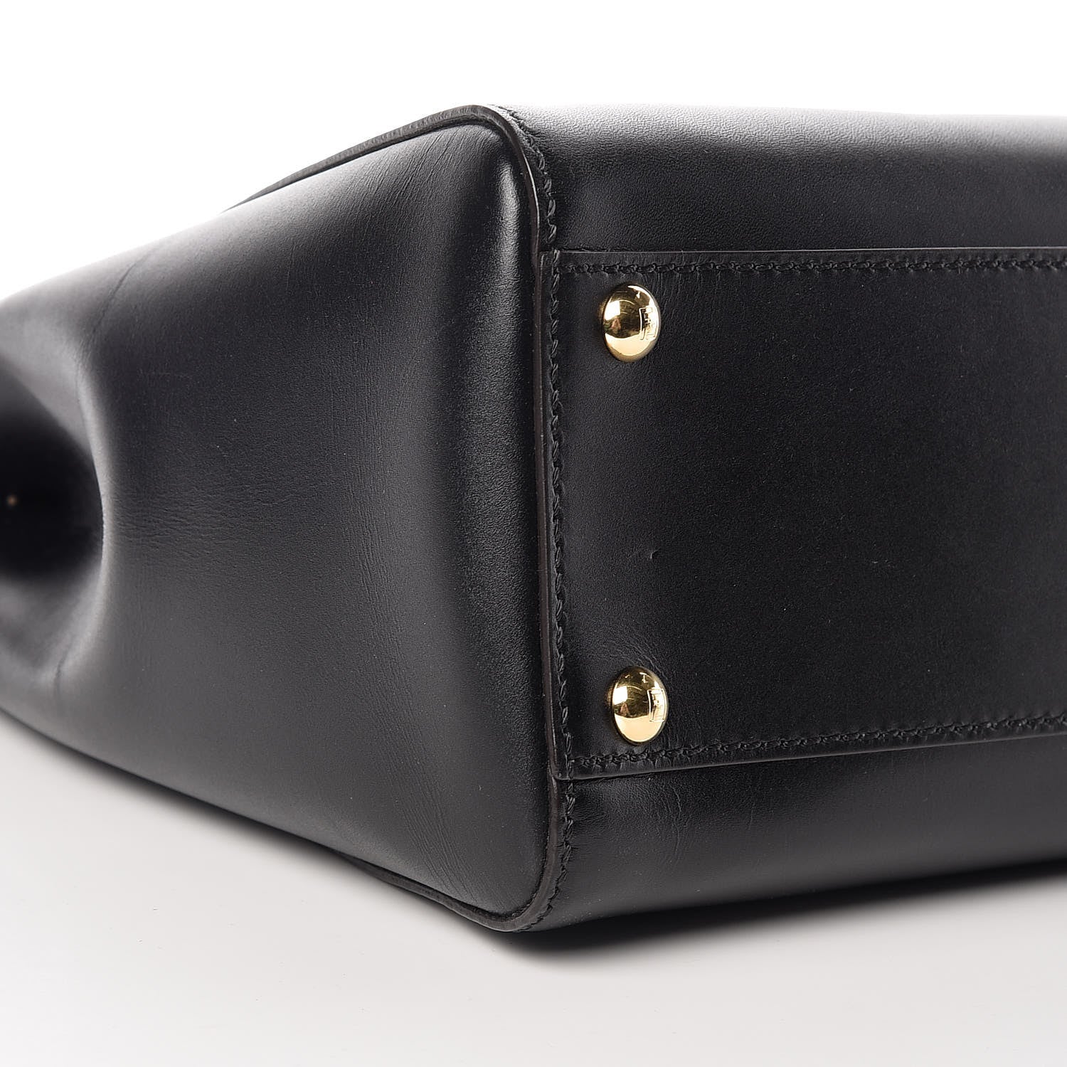 Fendi Vitello Morgan Fabric Jacquard Pequin Medium Peekaboo Iconic Satchel Black Tobacco 10 of 11