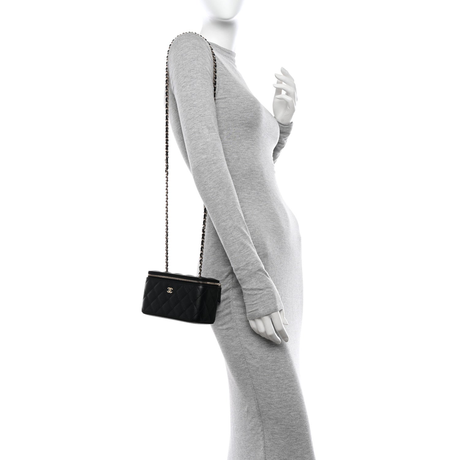 Chanel Caviar Quilted Small Vanity Case With Chain Black 2 of 11