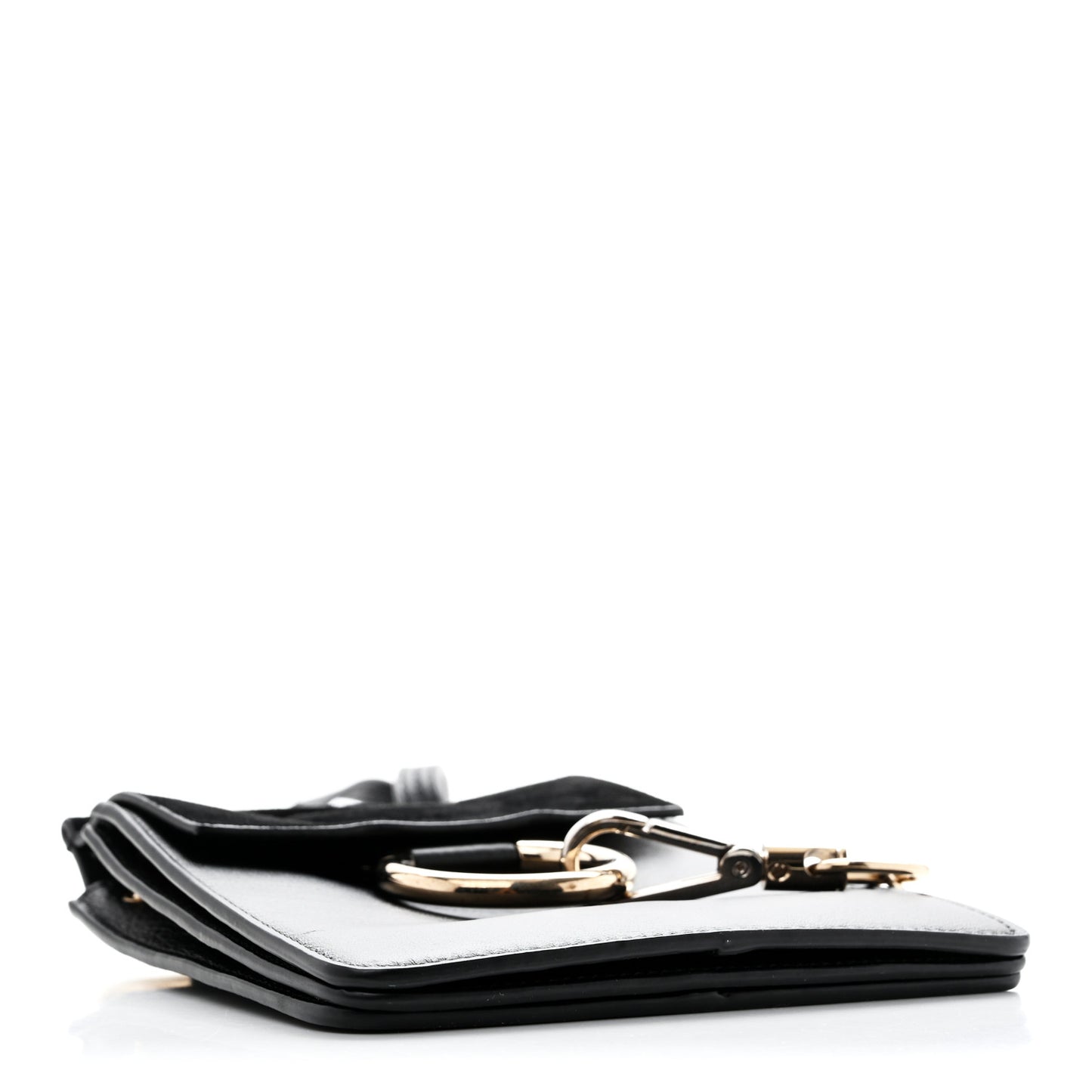Suede Calfskin Mini Faye Bracelet Bag Black