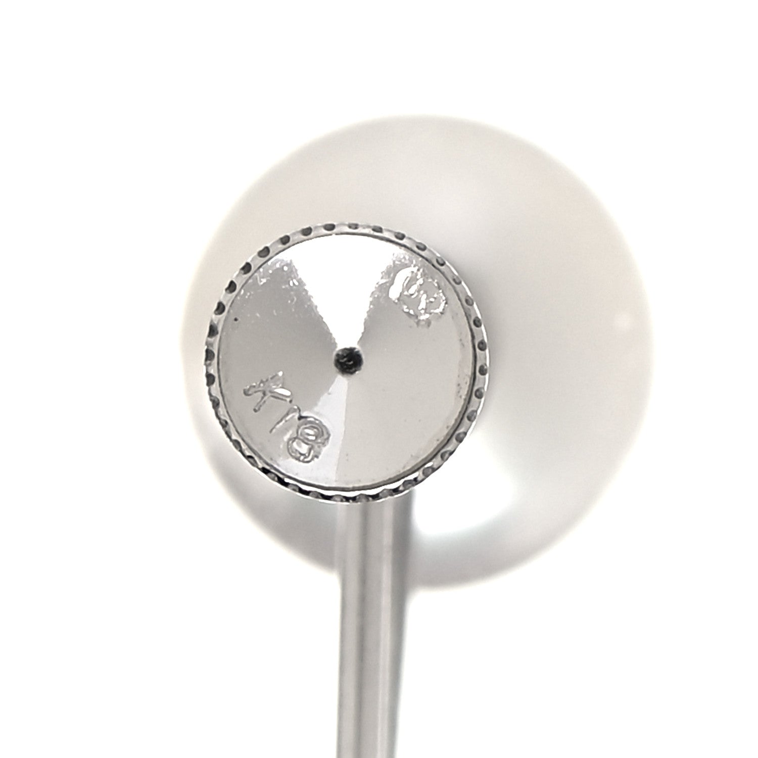 Mikimoto 18K White Gold Akoya Pearl 8mm Screw Back Earrings 4 of 5