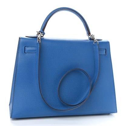 Hermes Epsom Kelly Sellier 32 Bleu Izmir 3 of 13